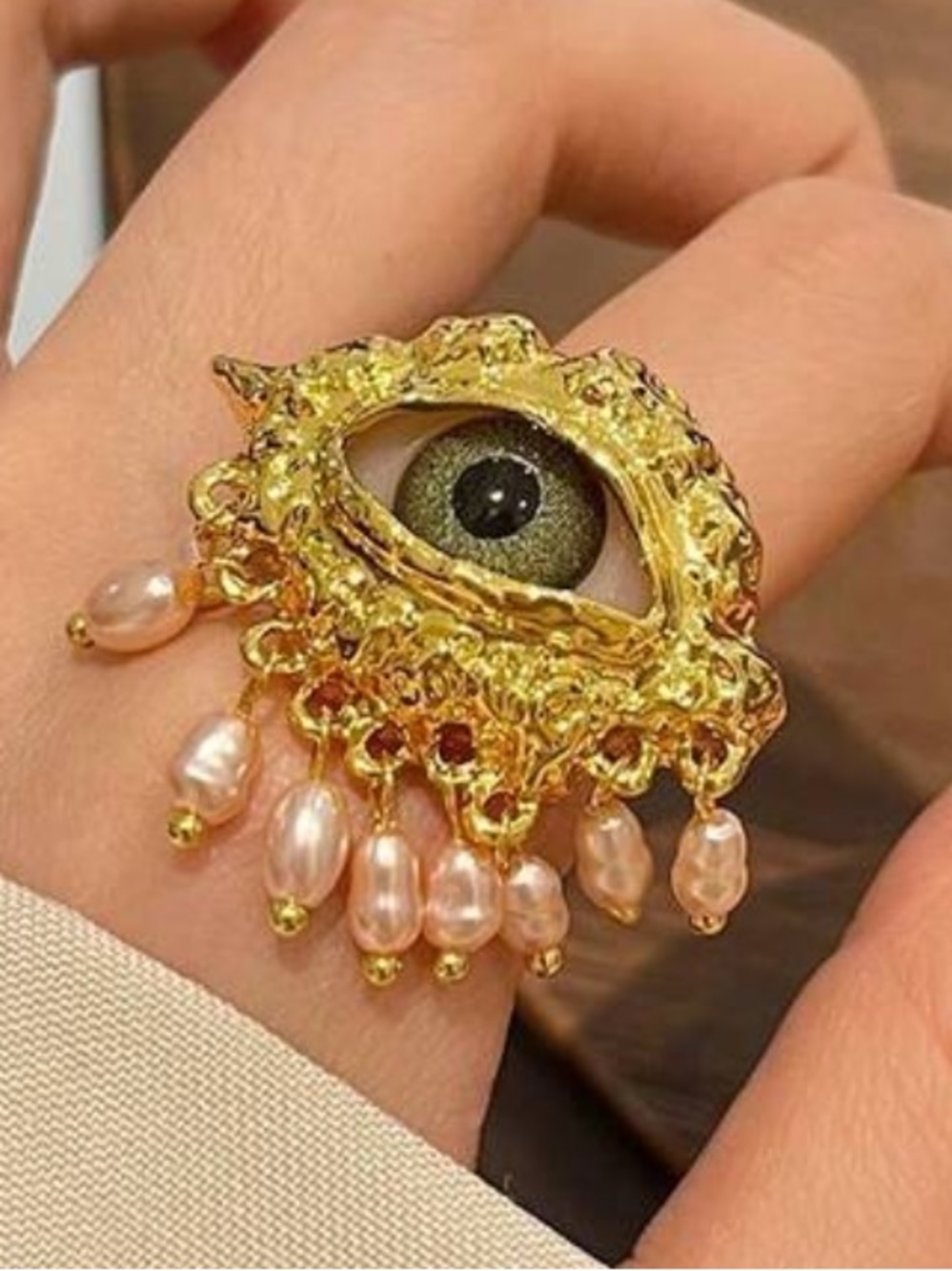 Eyeball Pearl Ring